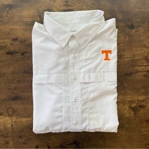 Port Authority University of Tennessee White Button-Down Dri-Fit Long Sleeve